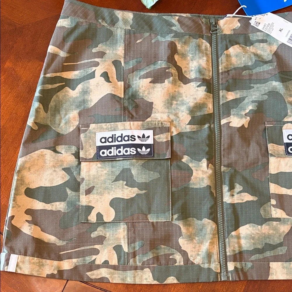 adidas Camo Zip-Front Utility Skirt in Green and Brown - Picture 2 of 9